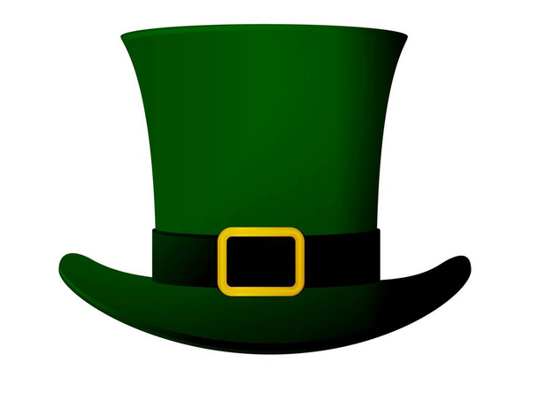 современный плоский дизайн на день Святого Патрика зеленая шляпа лепрекона на белом - иллюстрации дизайн
  - Фото, изображение