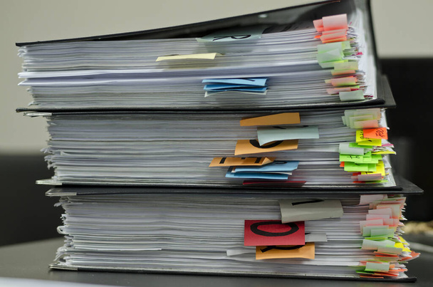 Extremely close up of the stacked office documents - Photo, Image