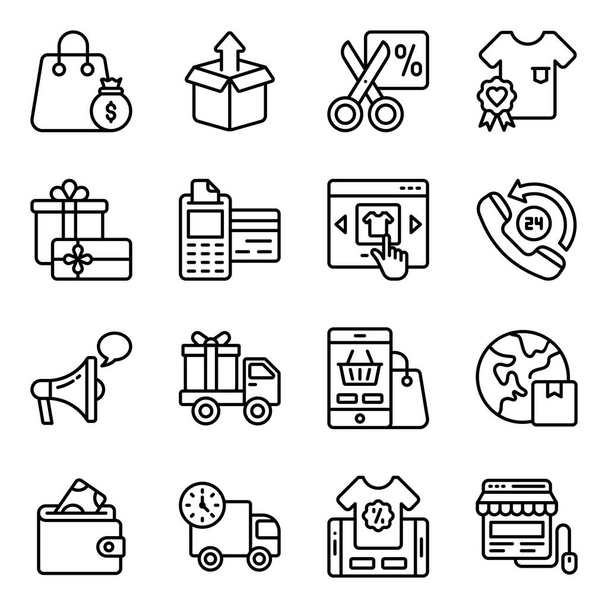 Pack d'icônes de ligne de commerce électronique
  - Vecteur, image