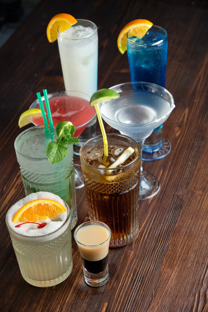 Different alcoholic cocktails . catering menu - Φωτογραφία, εικόνα