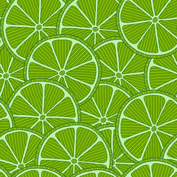Lime seamless pattern. Fruit background. - ベクター画像