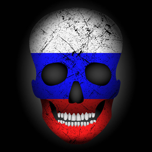 Skull flag Russia - Vektor, kép
