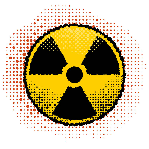 電離放射線標識。放射性汚染記号。警告危険有害性 - 写真・画像
