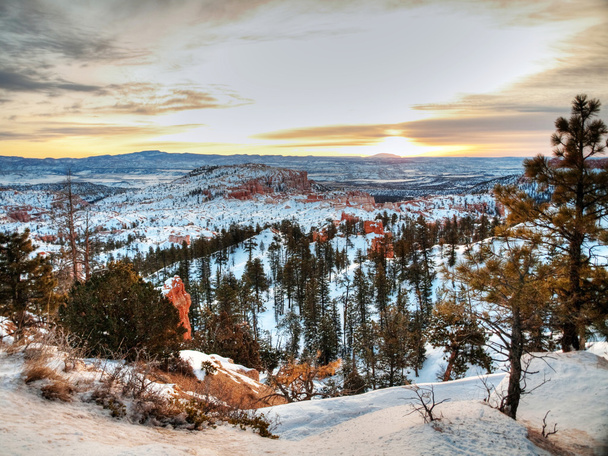zonsopgang boven bryce canyon - Foto, afbeelding