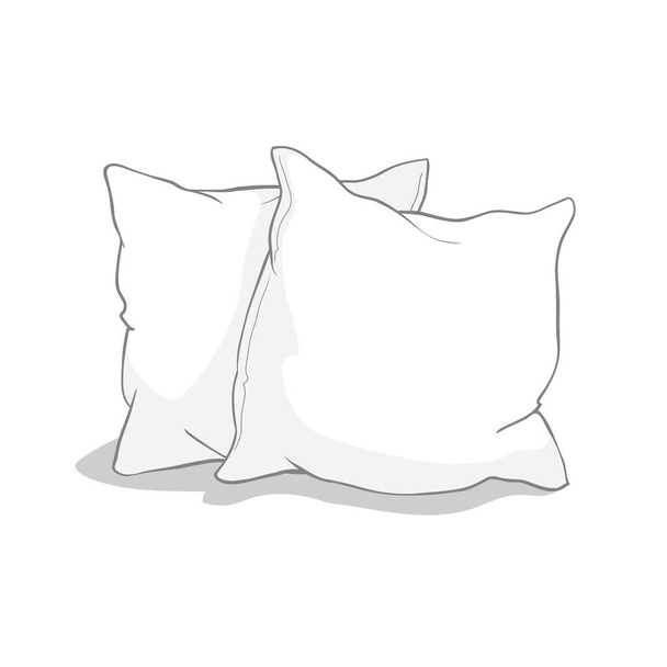 sketch vector illustration of pillow, art, pillow isolated, white pillow, bed pillow - Вектор, зображення