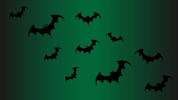 Silhouettes de chauve-souris noires volantes, décoration d'Halloween
 - Photo, image