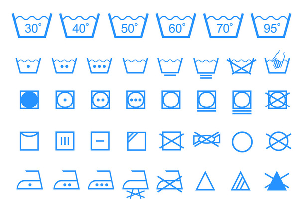 символи догляду за пранням, набір векторних іконок
 - Вектор, зображення