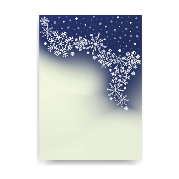Abstract blurred gradient mesh background with white snowflakes with shadow - Fotografie, Obrázek