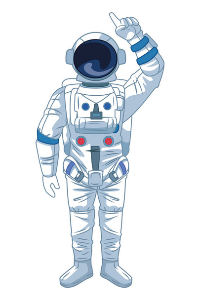 Astronautti avaruustutkimus sarjakuvia eristetty
 - Vektori, kuva
