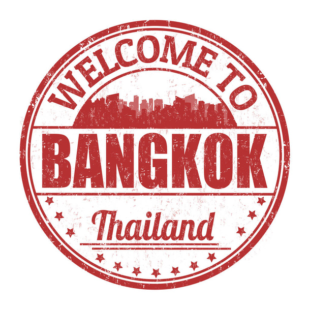 Καλώς ήρθατε στην Μπανγκόκ υπογράψει ή σφραγίδα - Διάνυσμα, εικόνα