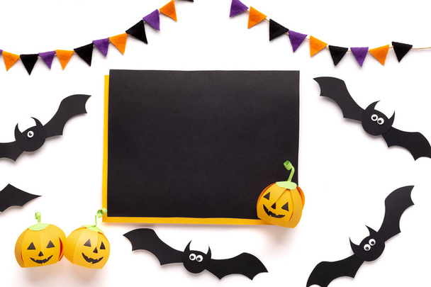 Chalk board with blank space for greetings on halloween - Photo, Image