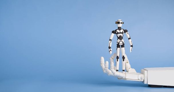 Big It gespecialiseerde robot met kleine robot cyborg - Foto, afbeelding