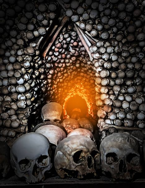 вінтажний фон Skeleton Bones and Skull Memento more. - Фото, зображення