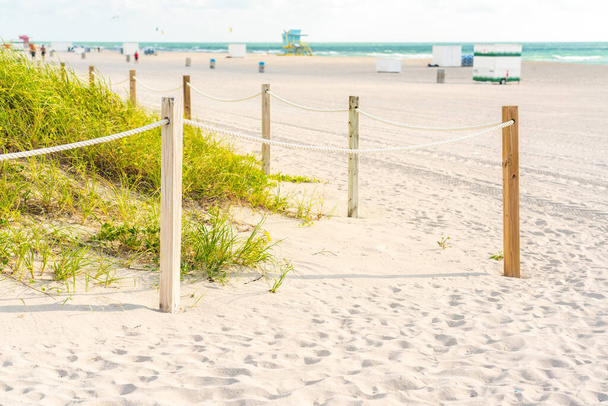 Pathway to the beach in Miami Florida with ocean background - Fotó, kép