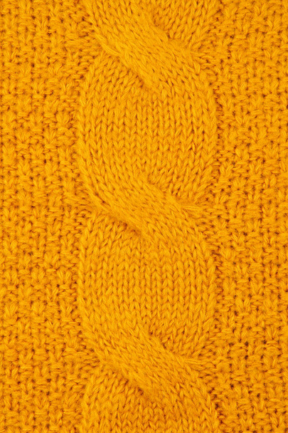 Textura de suéter de punto de lana naranja
 - Foto, Imagen