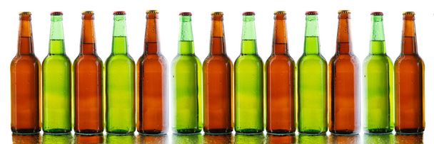 Beer bottles isolated on white background - Foto, imagen