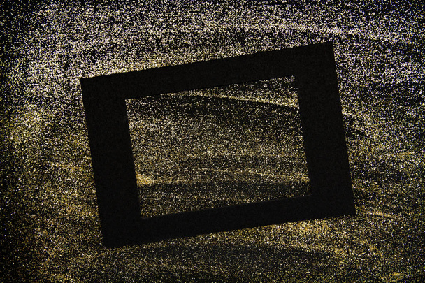 Siyah kağıt ve çerçeve ile metin ove için boşluk modelle - Fotoğraf, Görsel