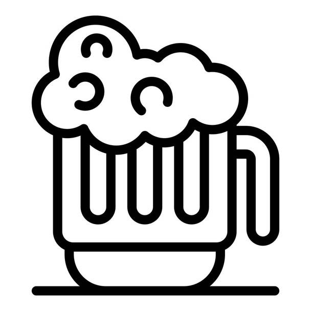 Mug of cold beer icon, outline style - Vettoriali, immagini