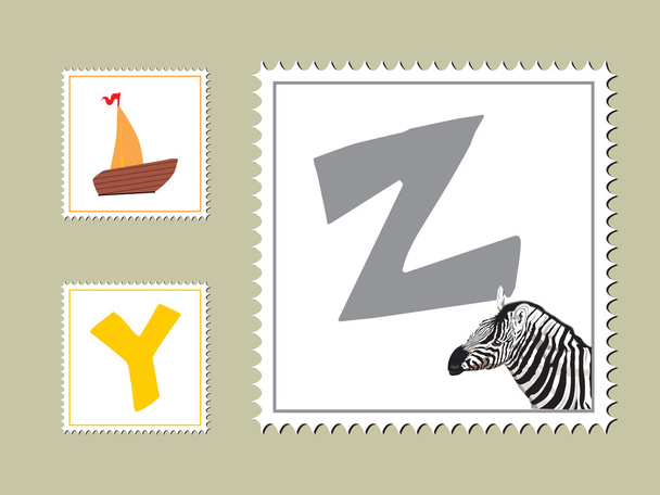 Vector illustration post stamps - Διάνυσμα, εικόνα