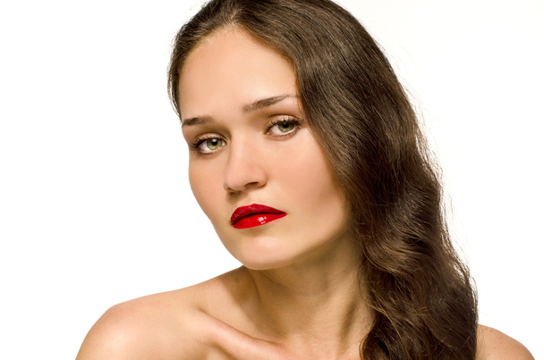 Portrait of a beautiful brunette woman with perfect hair - Valokuva, kuva