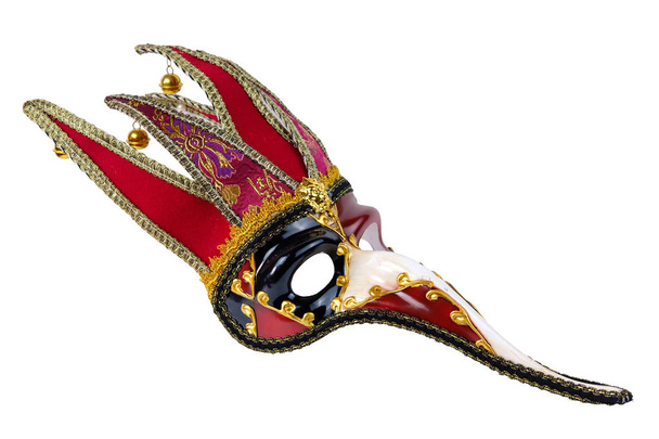 Wenecka maska karnawałowa na białym tle - Zdjęcie, obraz