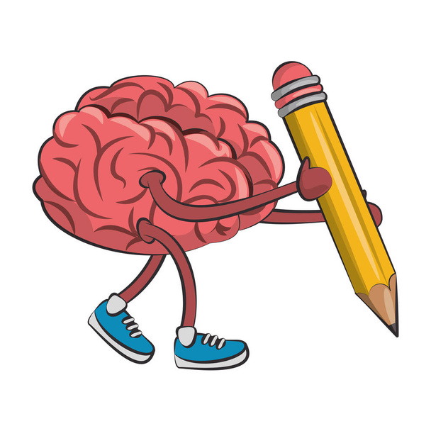 人間の脳の知性と創造性の漫画 - ベクター画像