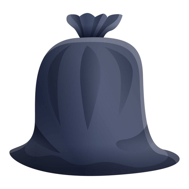 Full garbage bag icon, cartoon style - Vector, Image
