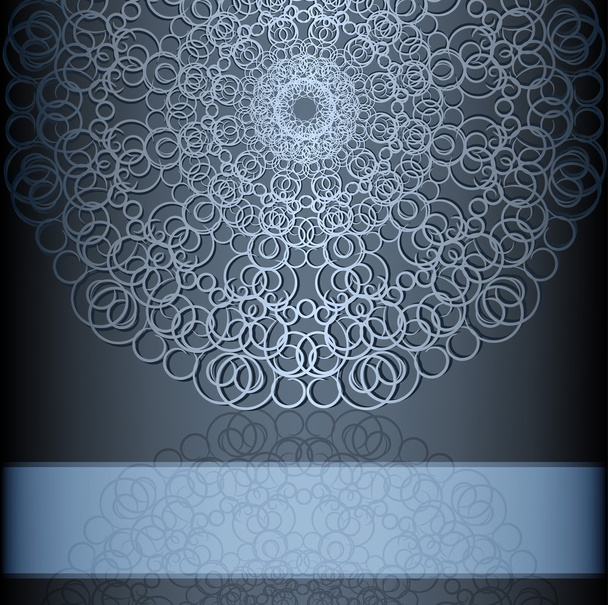 Greeting card with an openwork pattern and reflection. Raster copy of vector image - Διάνυσμα, εικόνα
