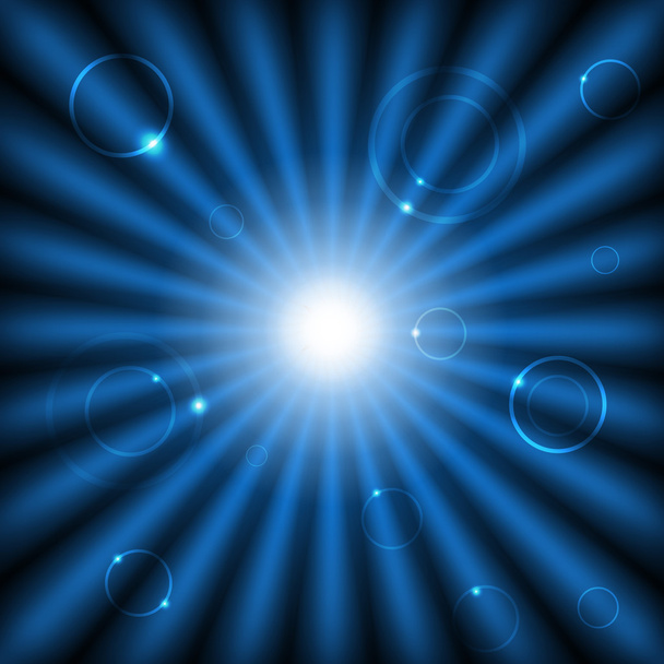 Abstract blue background, the space theme, flash - Vector, Image