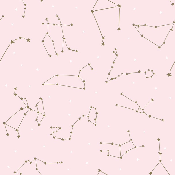 Sterrenbeeld sterren naadloze patroon sjabloon voor kinderen babie - Vector, afbeelding