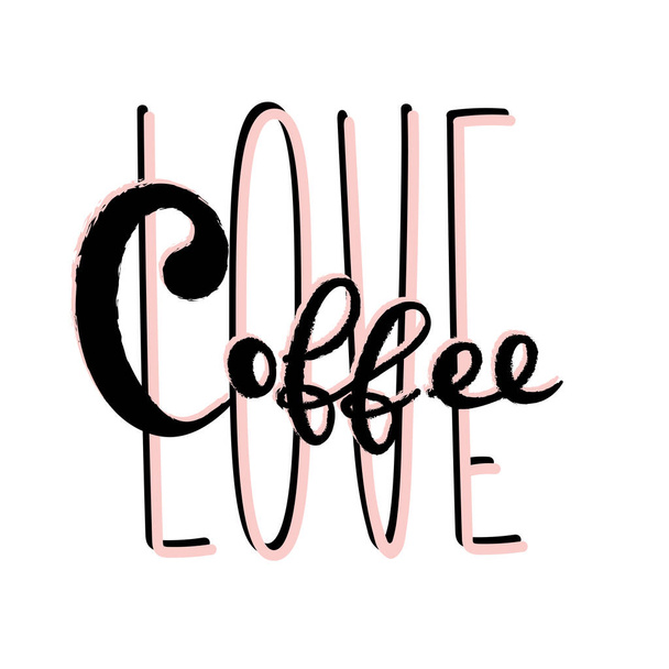 Tipo de café lettering sinal logotipo design modelo
 - Vetor, Imagem