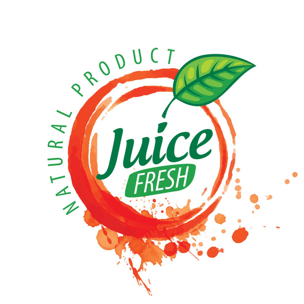 Векторный логотип апельсиновый сок брызги на белом фоне
 - Вектор,изображение
