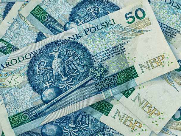 Tervezés. Lengyel zloty. Lengyelország pénzneme. Üzleti háttér. Háborúk - Fotó, kép