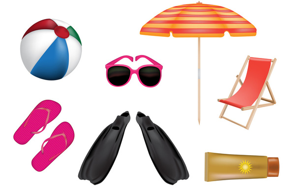 summer color vector icons - Vector, Image