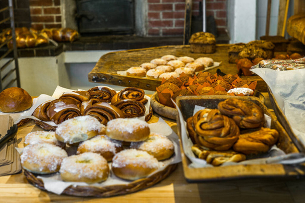Pastries and cakes in a typical Norwegian bakery - 10 - Фото, изображение