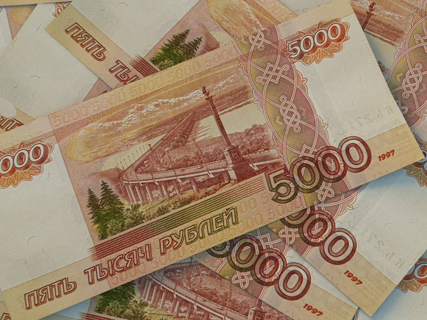 Ρούρ. Ρωσικό νόμισμα. Ρωσική Ομοσπονδία Ραμπλ. Αναδρομική χρηματοδότηση - Φωτογραφία, εικόνα