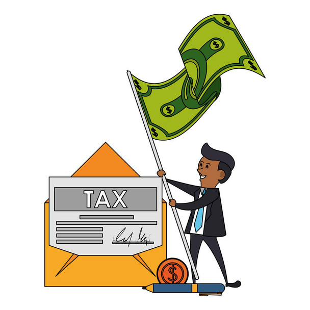 państwowych podatków biznes kreskówka - Wektor, obraz