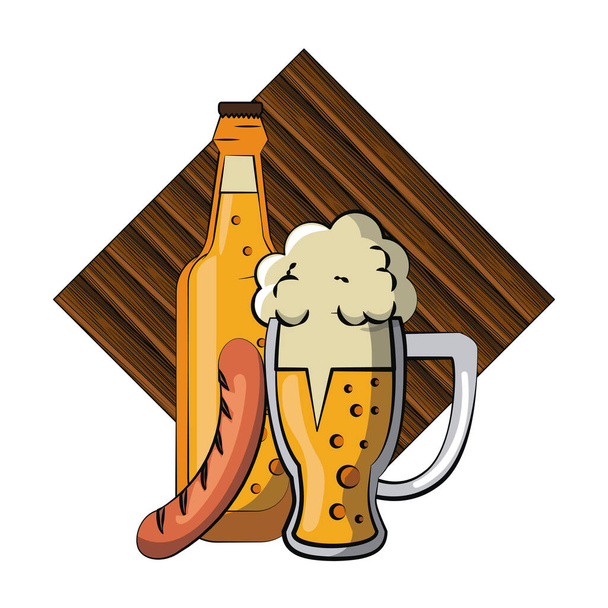 Στοιχεία ζυθοποιίας μπύρας - Διάνυσμα, εικόνα