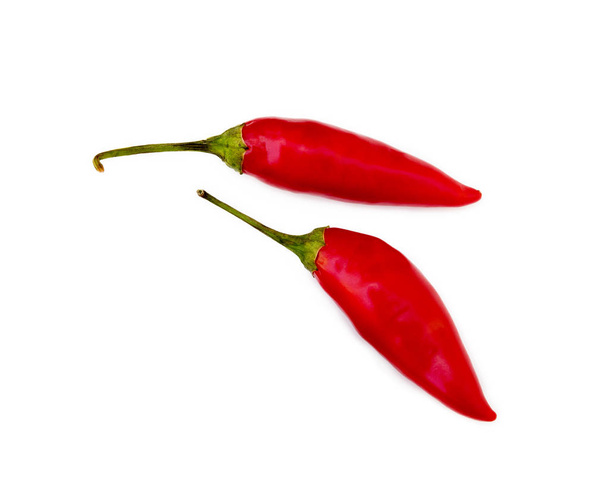 Red hot peppers isolated on white background - Photo, Image