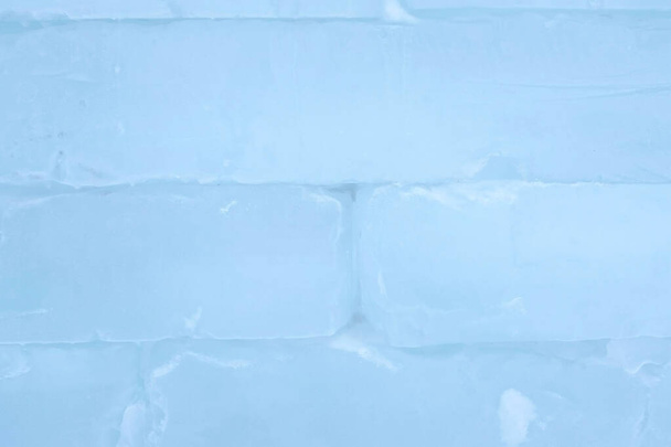 Ice brick wall texture using as background, close-up view. - Φωτογραφία, εικόνα