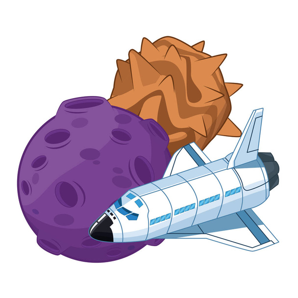 exploración espacial y dibujos animados planetas
 - Vector, imagen