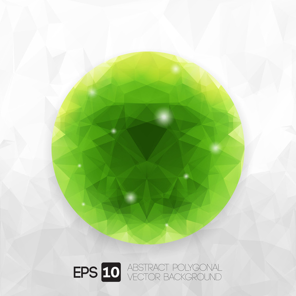 Vector modern abstract origami polygonal design (Green Sphere) - Vector, imagen