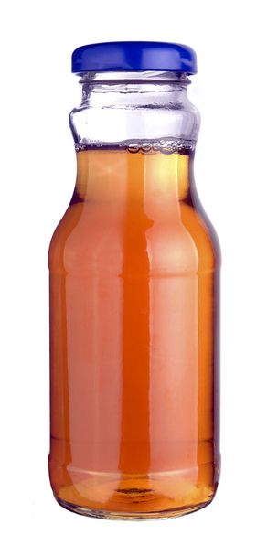 Apple juice in a little glass bottle - Фото, зображення