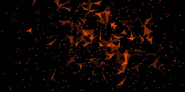 Explosión triángulos flujo de datos nube caos diseño
 - Vector, Imagen