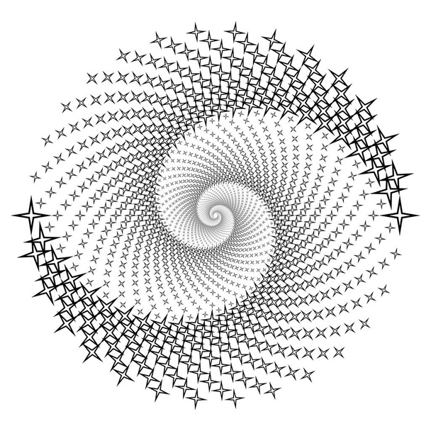 Dotted Halftone Vector Spiraal Patroon of Textuur - Vector, afbeelding