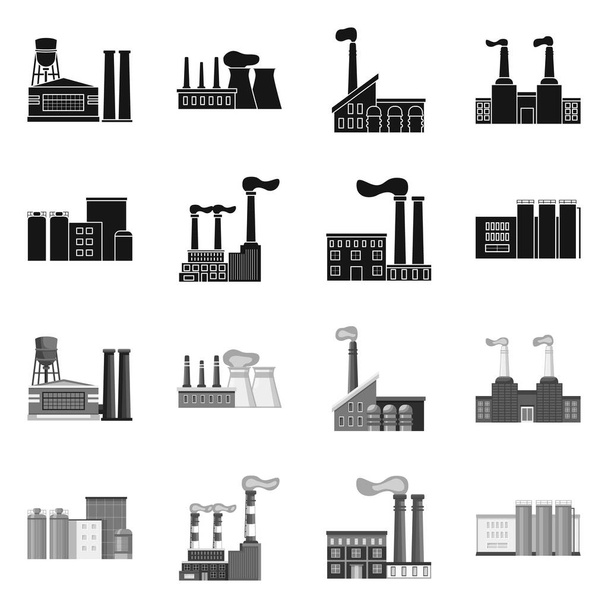 Isolated object of industry and plant icon. Set of industry and technology stock symbol for web. - Vector, Image