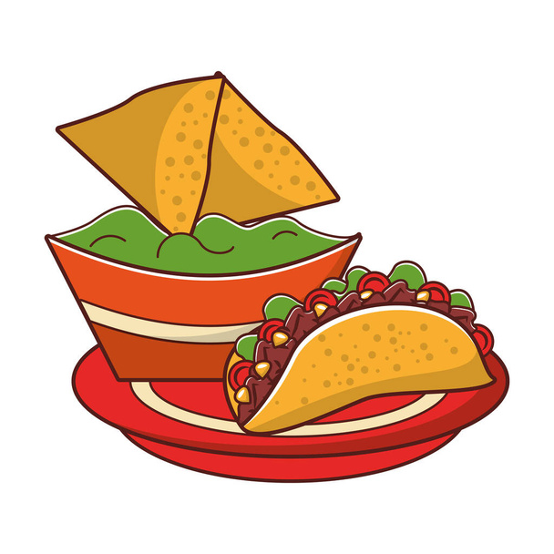 メキシコの文化と食品の漫画 - ベクター画像