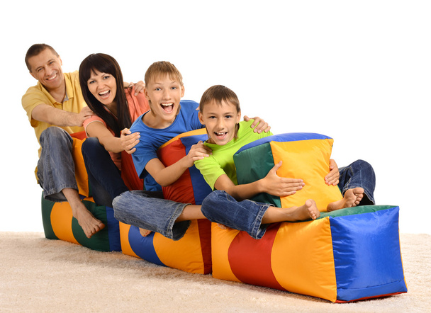 Family of four having fun - Фото, изображение