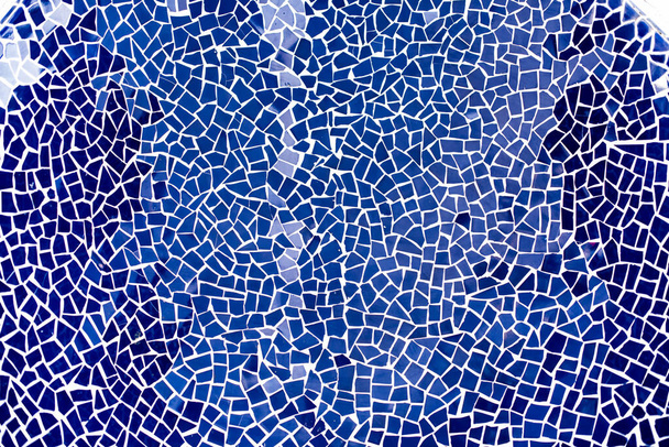 Niebieska ceramiczna mozaika tekstura zbliżenie - Zdjęcie, obraz