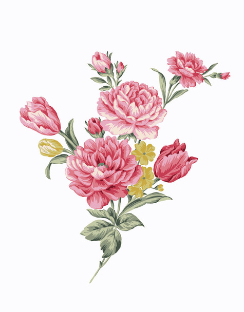 Classic Popular Flower Seamless μοτίβο φόντο - Για εύκολη κατασκευή απρόσκοπτη μοτίβο το χρησιμοποιήσετε για την πλήρωση κάθε περίγραμμα - Φωτογραφία, εικόνα